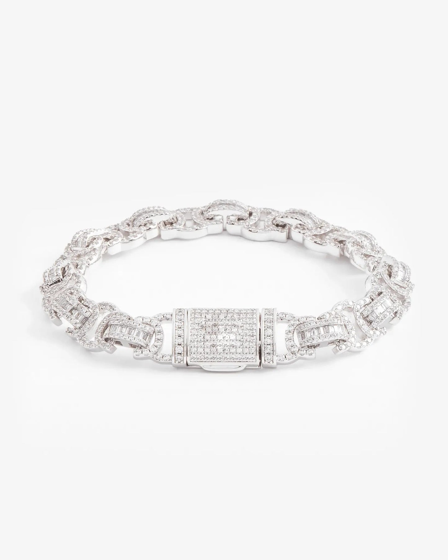 Bracelet Maille Byzantine Glacé Or Blanc