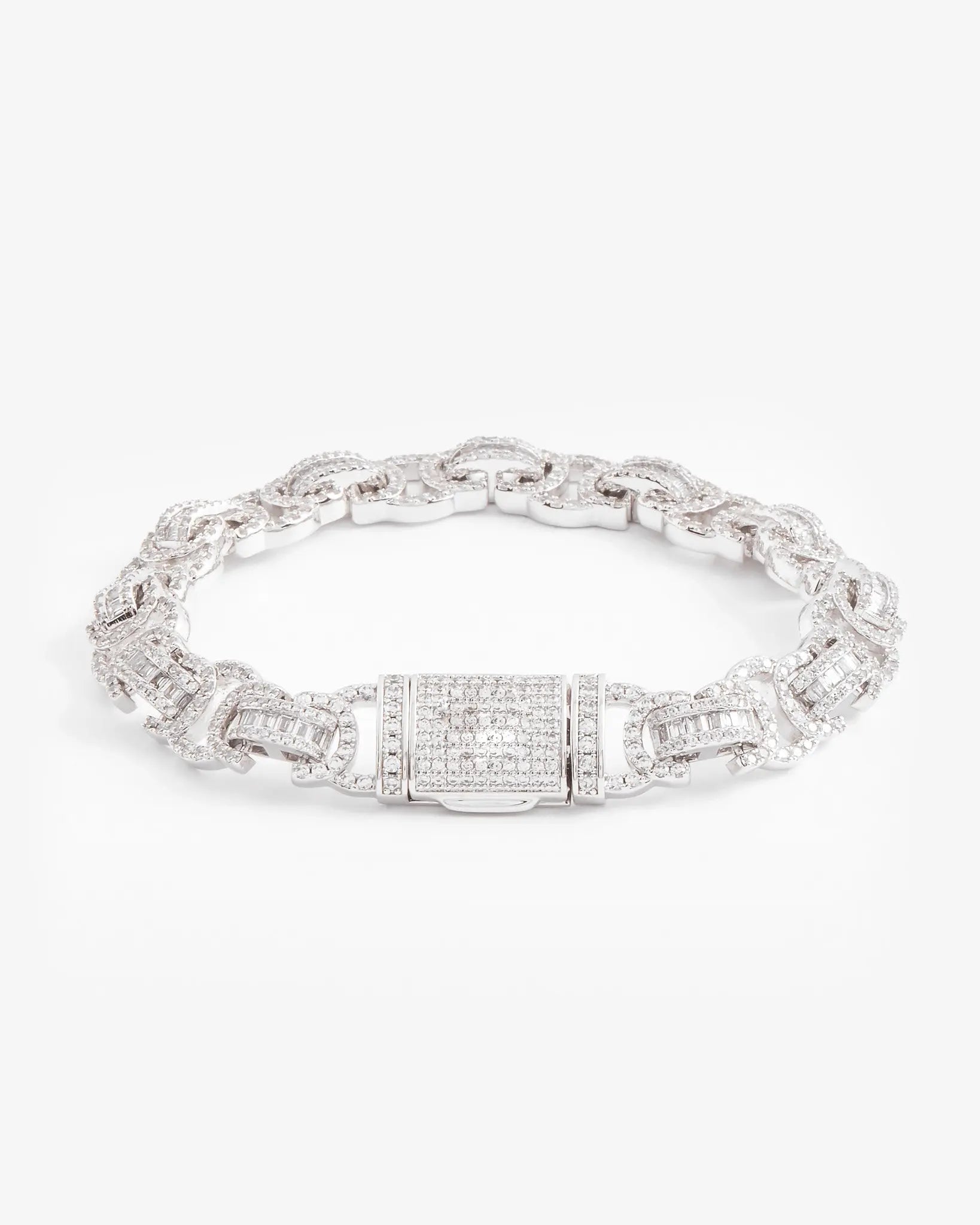 Bracelet Maille Byzantine Glacé Or Blanc