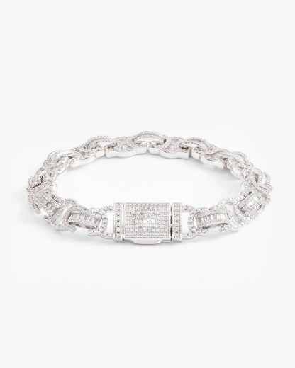 Bracelet Maille Byzantine Glacé Or Blanc