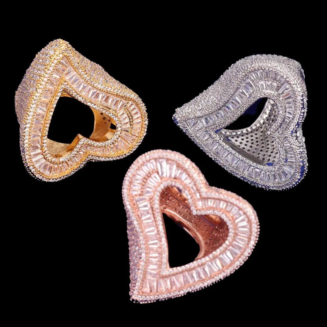 Bague Cœur Ouvert Glacée