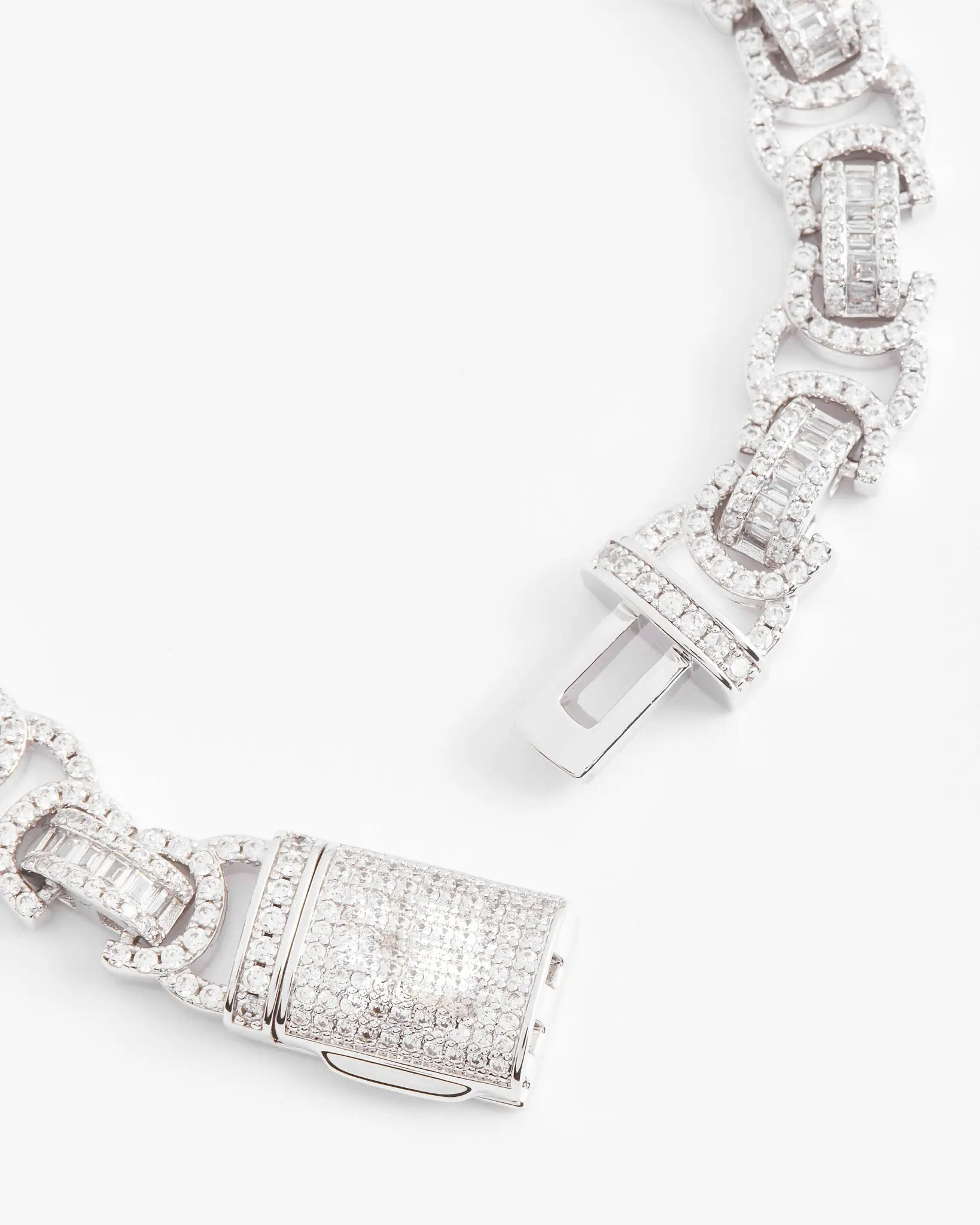 Bracelet Maille Byzantine Glacé Or Blanc