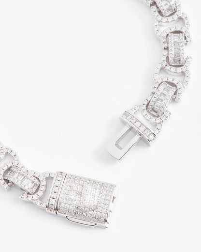 Bracelet Maille Byzantine Glacé Or Blanc