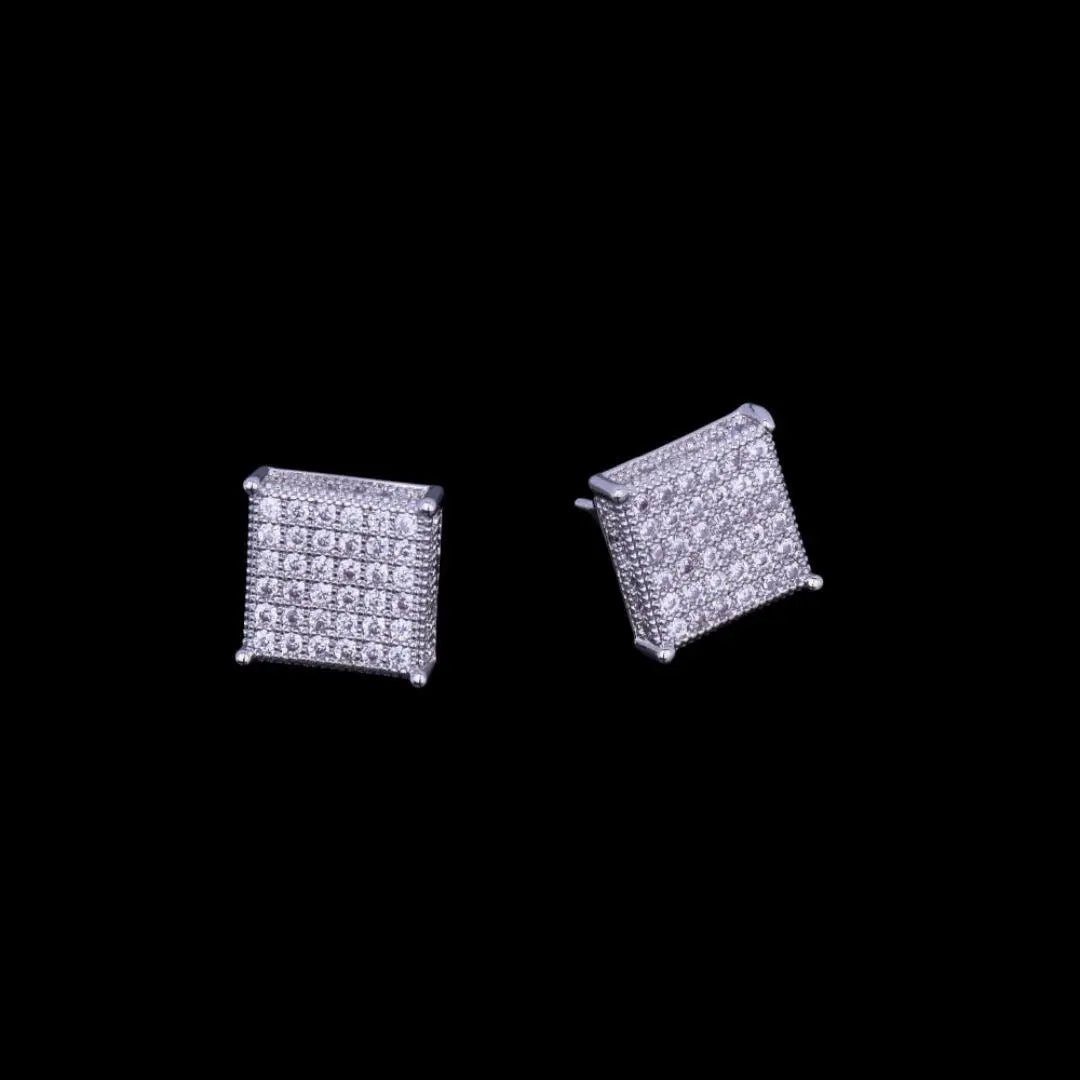 Puces d'Oreilles Micro Pavées Glacées 12MM