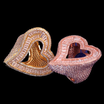 Bague Cœur Ouvert Glacée