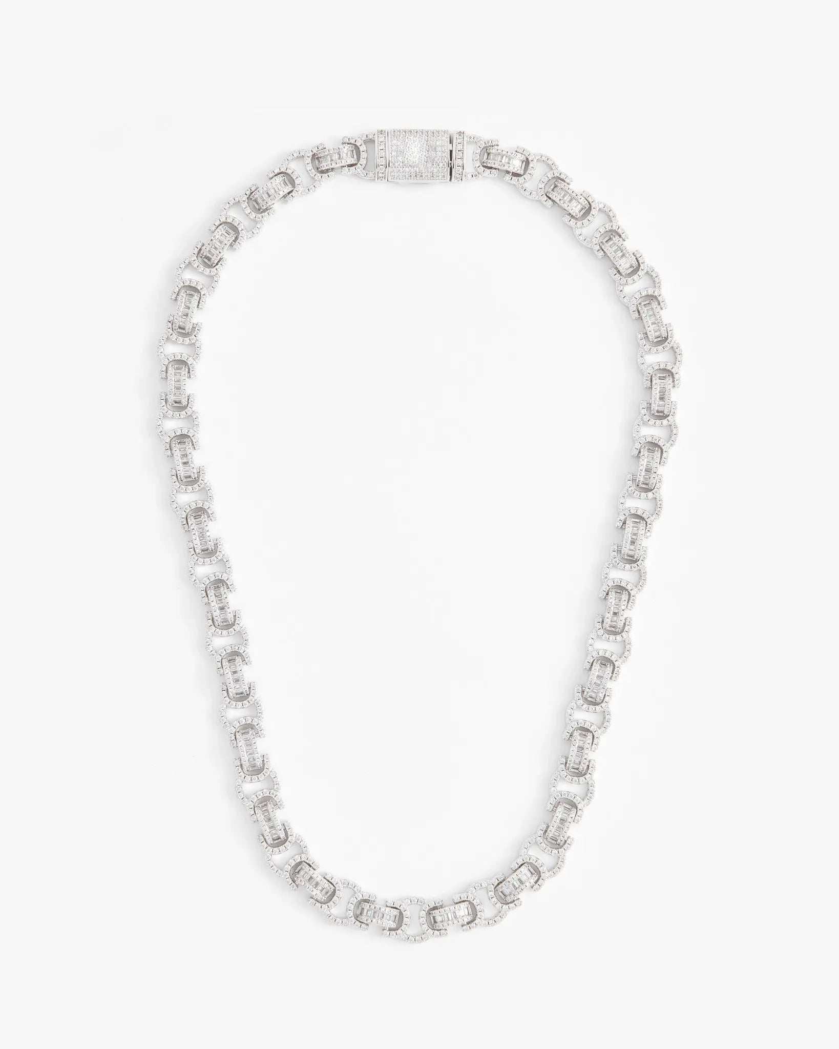Chaîne Byzantine Glacée - Or Blanc