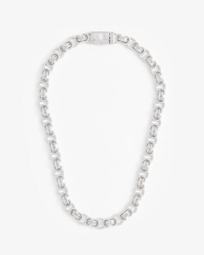 Chaîne Byzantine Glacée - Or Blanc