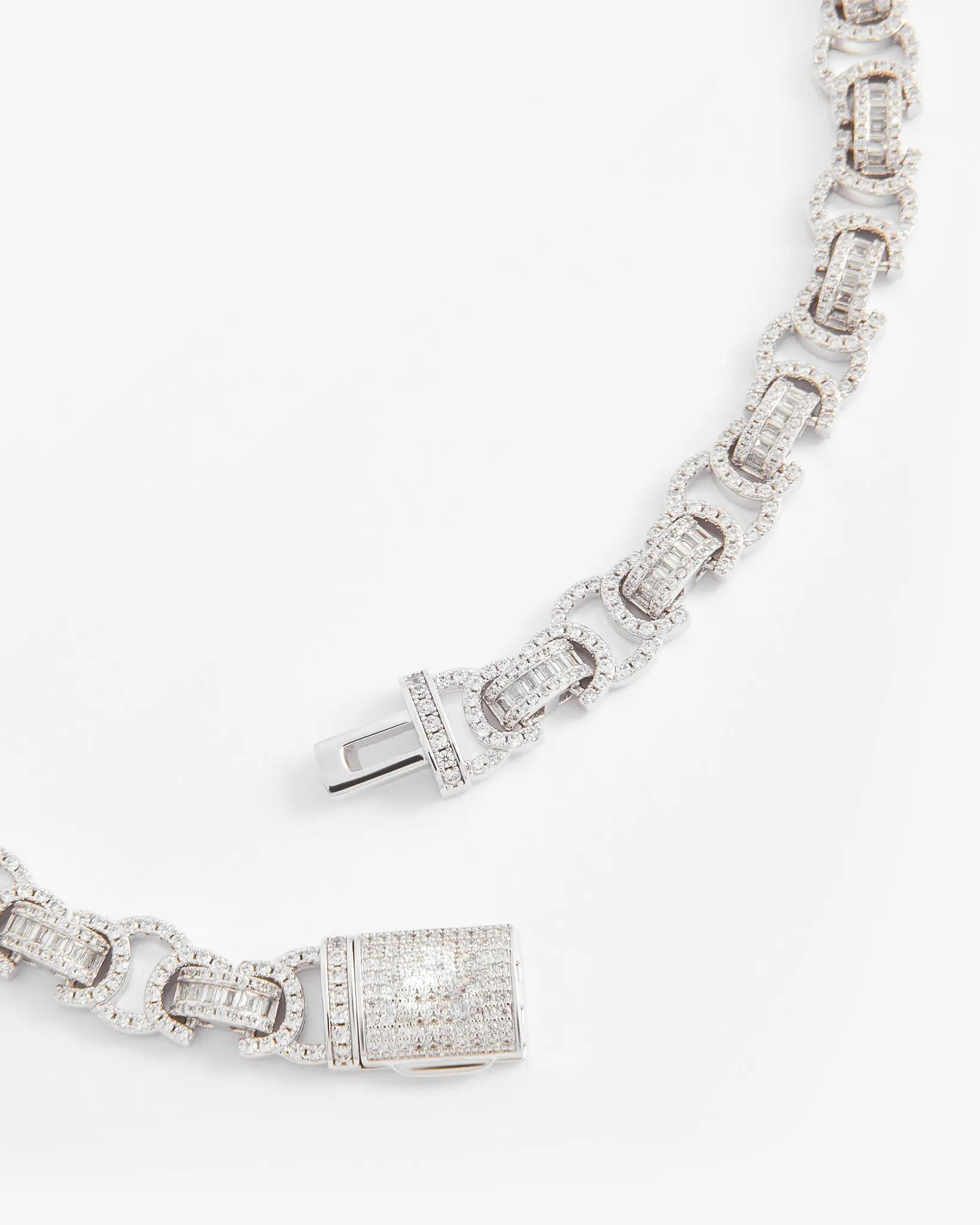 Chaîne Byzantine Glacée - Or Blanc