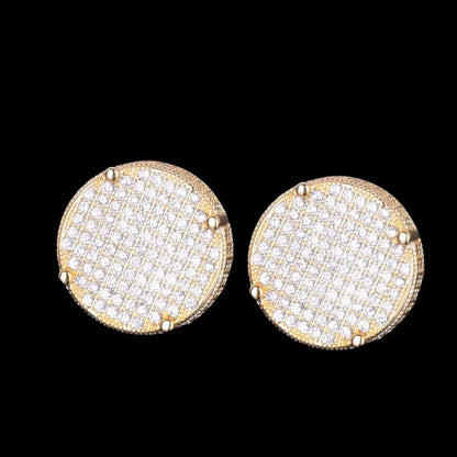 Puces d'Oreilles Rondes à Vis Glacées 14MM