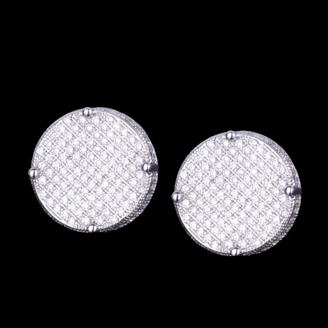 Puces d'Oreilles Rondes à Vis Glacées 14MM