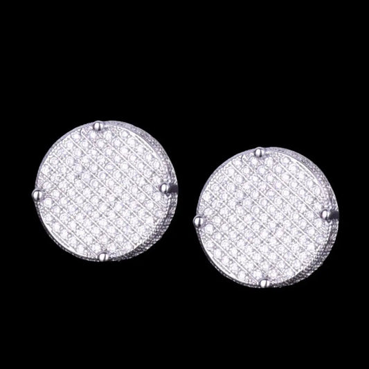 Puces d'Oreilles Rondes à Vis Glacées 14MM