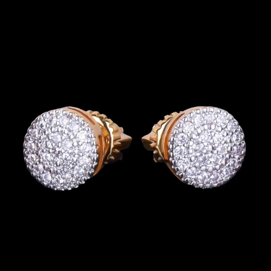 Puces d'Oreilles Taille Ronde Glacées 8mm