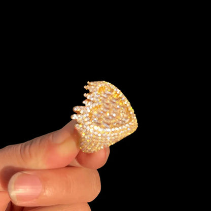 Bague Cœur Enflammé Glacée