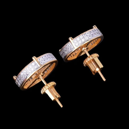 Puces d'Oreilles Rondes à Vis Glacées 14MM