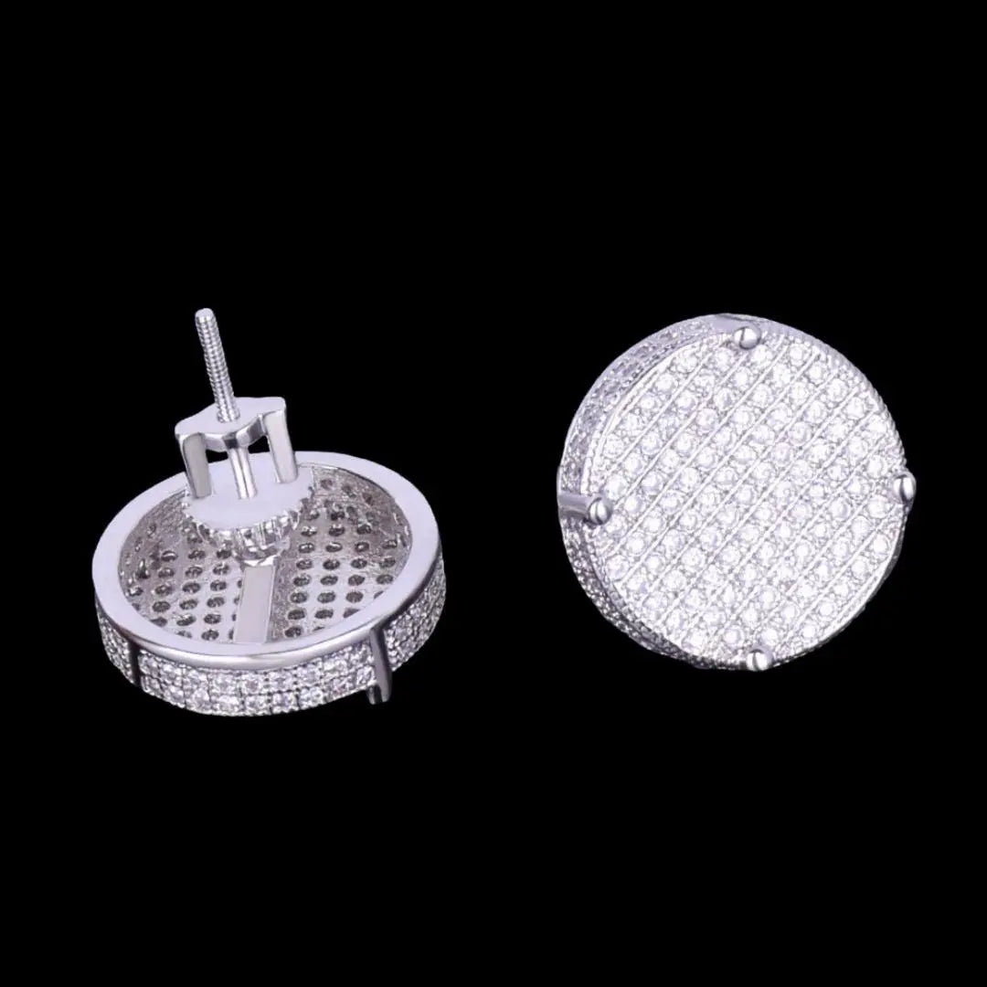 Puces d'Oreilles Rondes à Vis Glacées 14MM