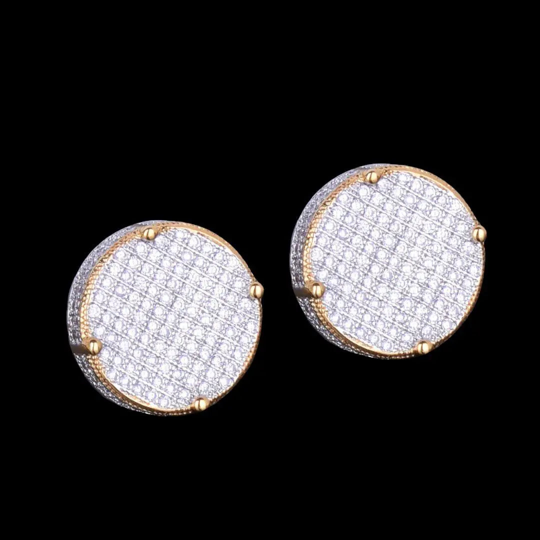 Puces d'Oreilles Rondes à Vis Glacées 14MM