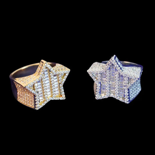 Bague Diamant Glacée Étoile