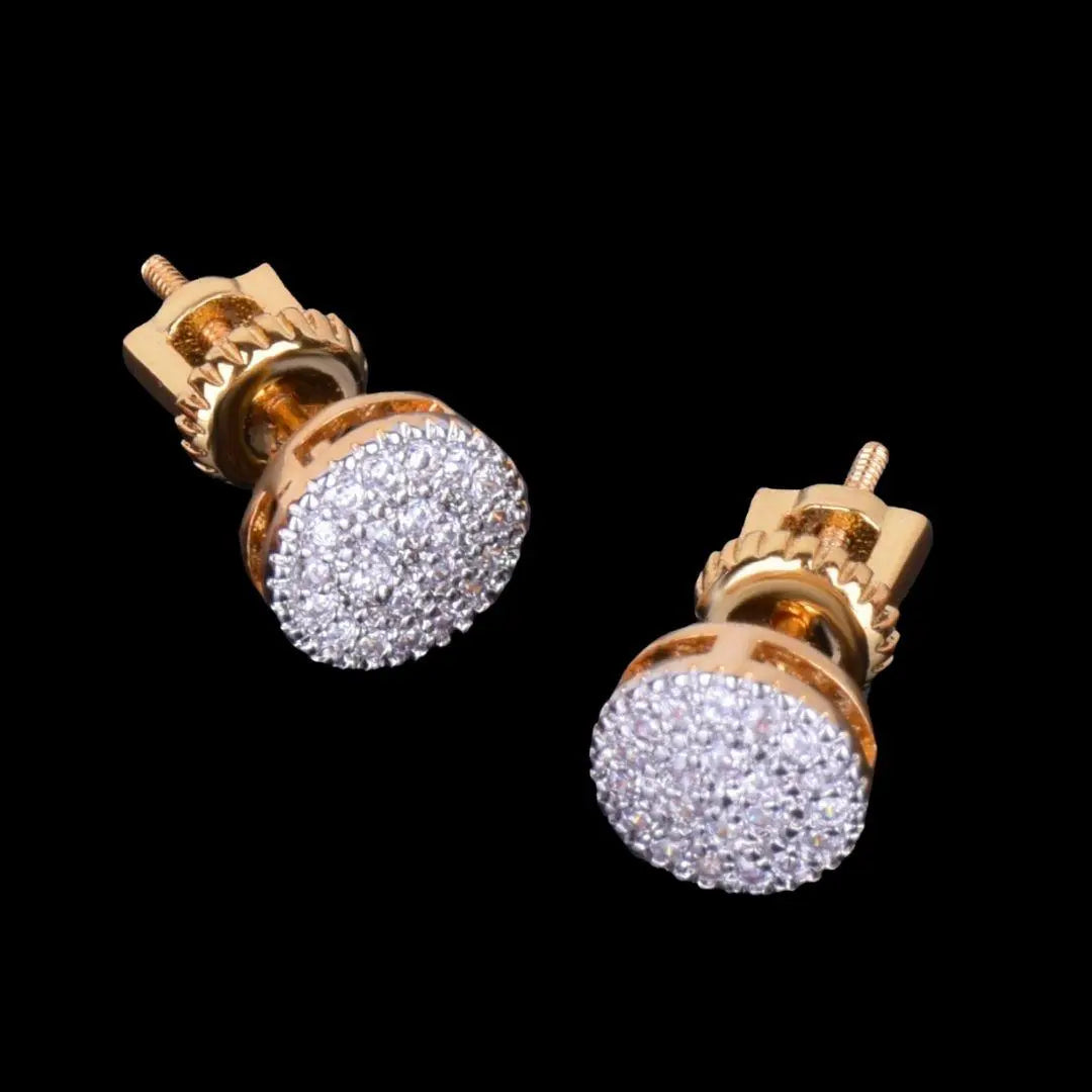 Puces d'Oreilles Taille Ronde Glacées 8mm