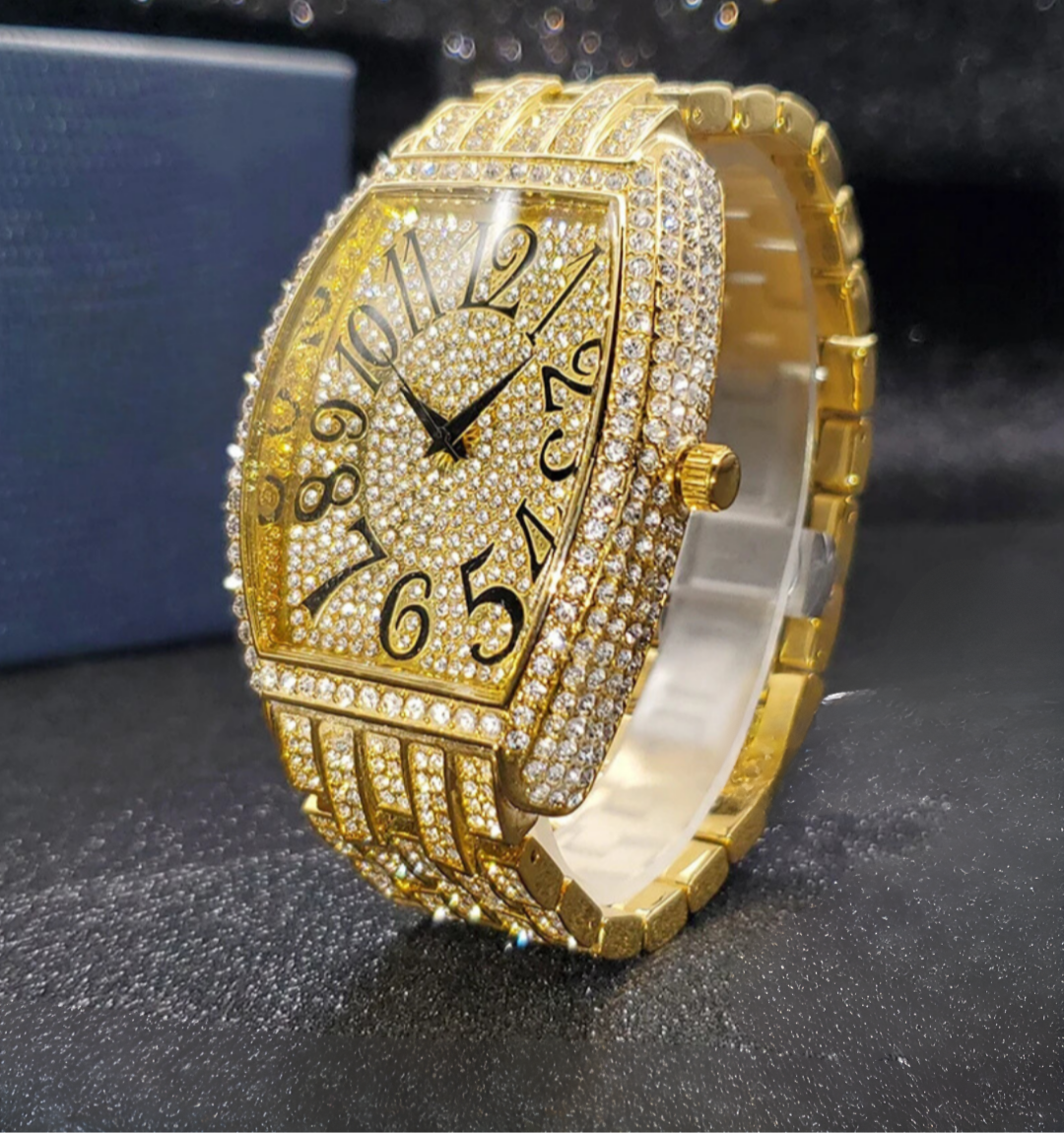Montre Or Glacée Navette