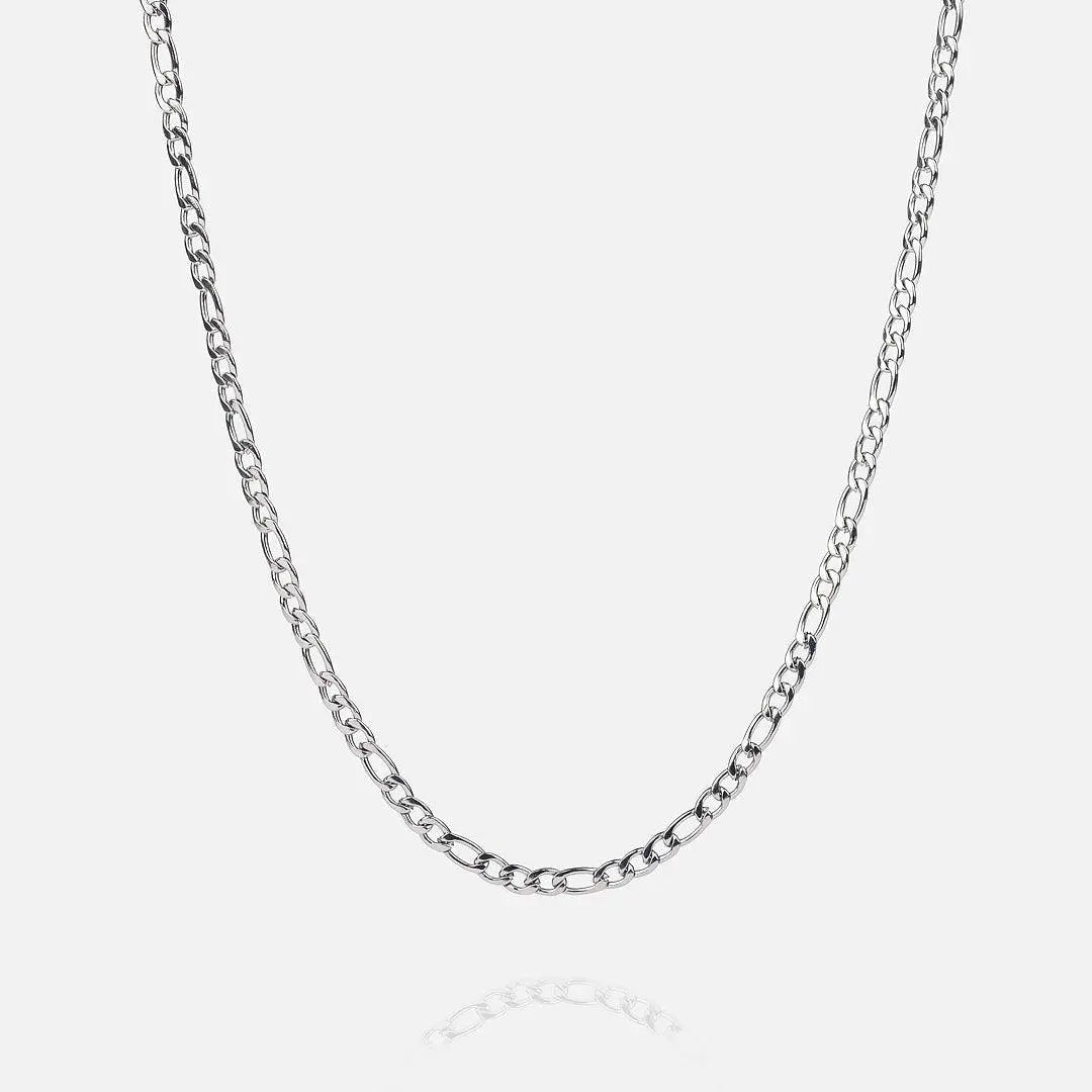 Chaîne Figaro 3mm Or Blanc