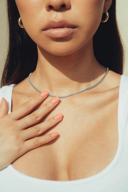 Chaîne Mini Rolo 3mm - Or Blanc