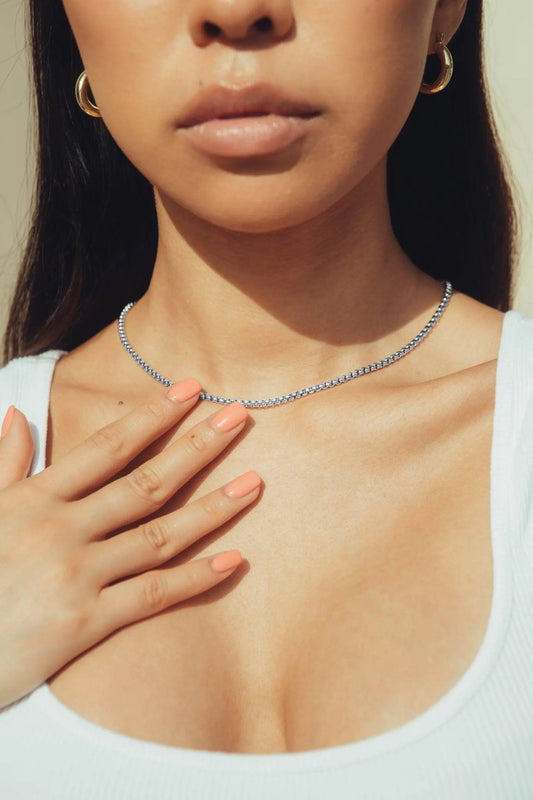 Chaîne Mini Rolo 3mm - Or Blanc