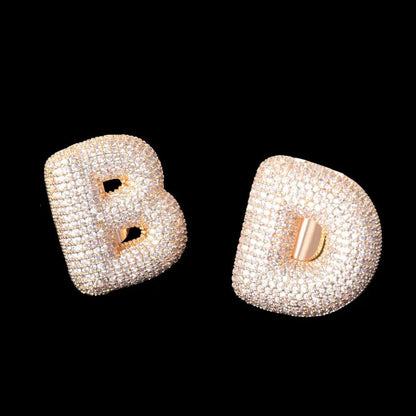 Bague Lettre Initiale A-Z Personnalisée Glacée