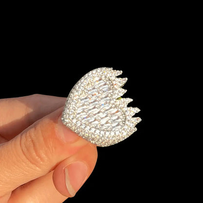 Bague Cœur Enflammé Glacée