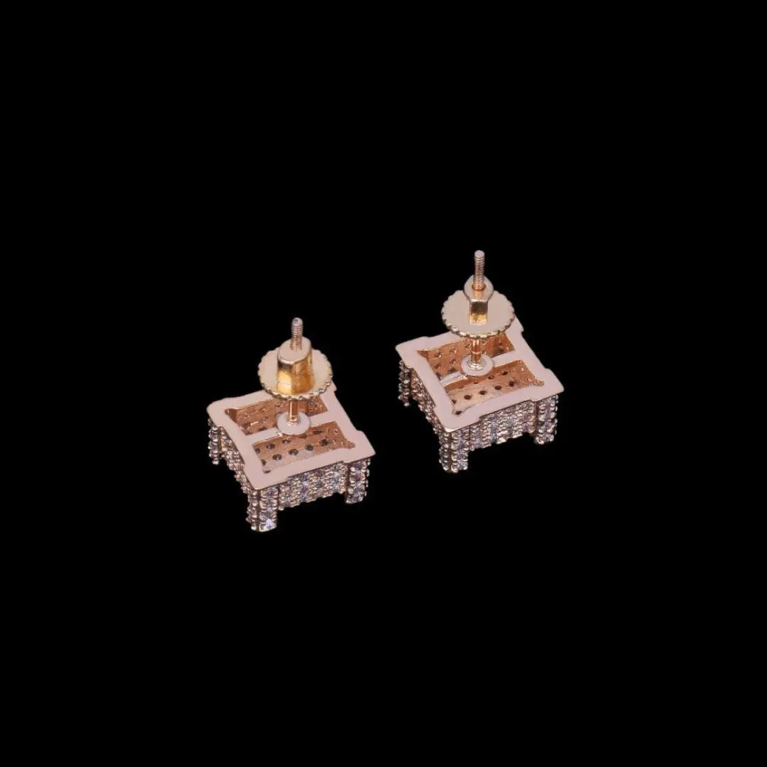 Puces d'Oreilles Glacées Tennis Cursive à Vis 10mm