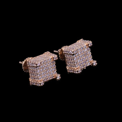 Puces d'Oreilles Glacées Tennis Cursive à Vis 10mm