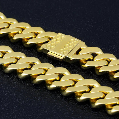 Collier Maille Cubaine 12mm Glacé