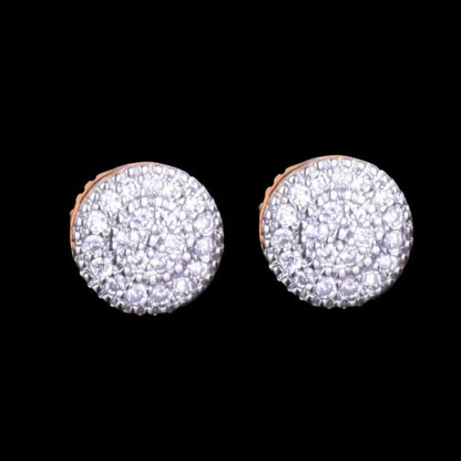 Puces d'Oreilles Taille Ronde Glacées 8mm