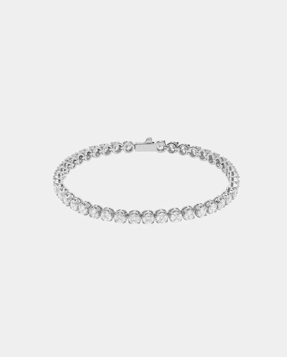 Bracelet Tennis Taille Ronde 5mm - Or Blanc