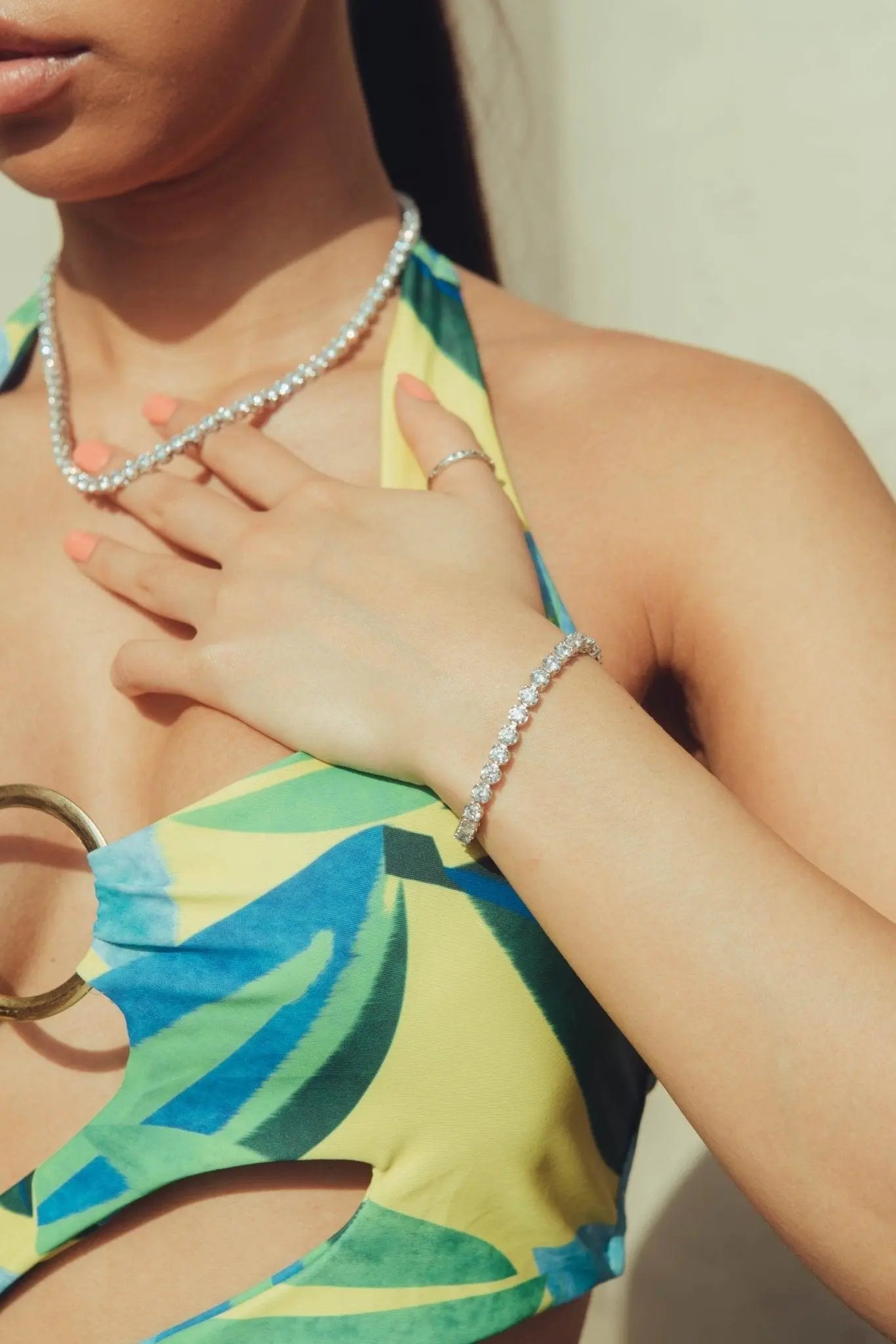 Bracelet Tennis Taille Ronde 5mm - Or Blanc