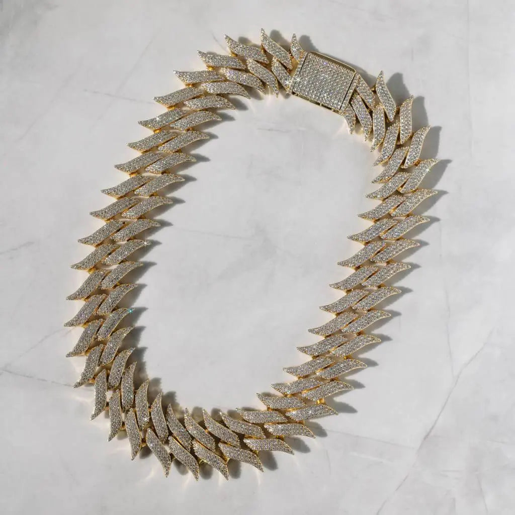 Chaîne Maille Cubaine 30mm à Pointes