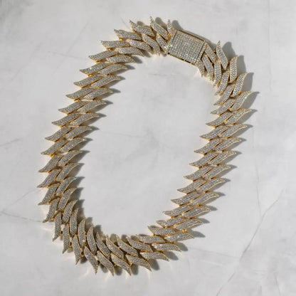 Chaîne Maille Cubaine 30mm à Pointes