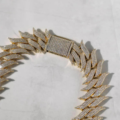 Chaîne Maille Cubaine 30mm à Pointes