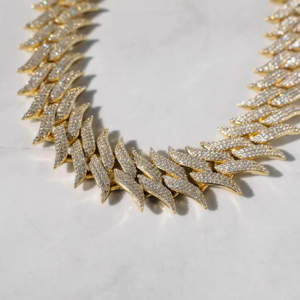 Chaîne Maille Cubaine 30mm à Pointes