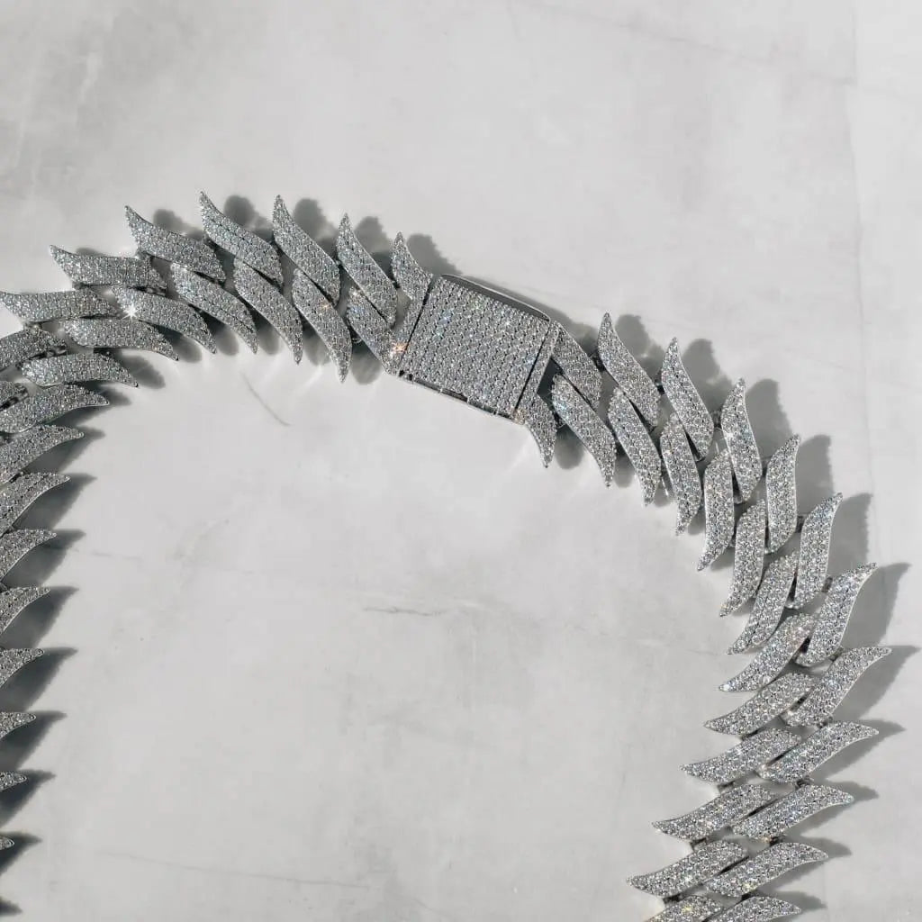 Chaîne Maille Cubaine 30mm à Pointes