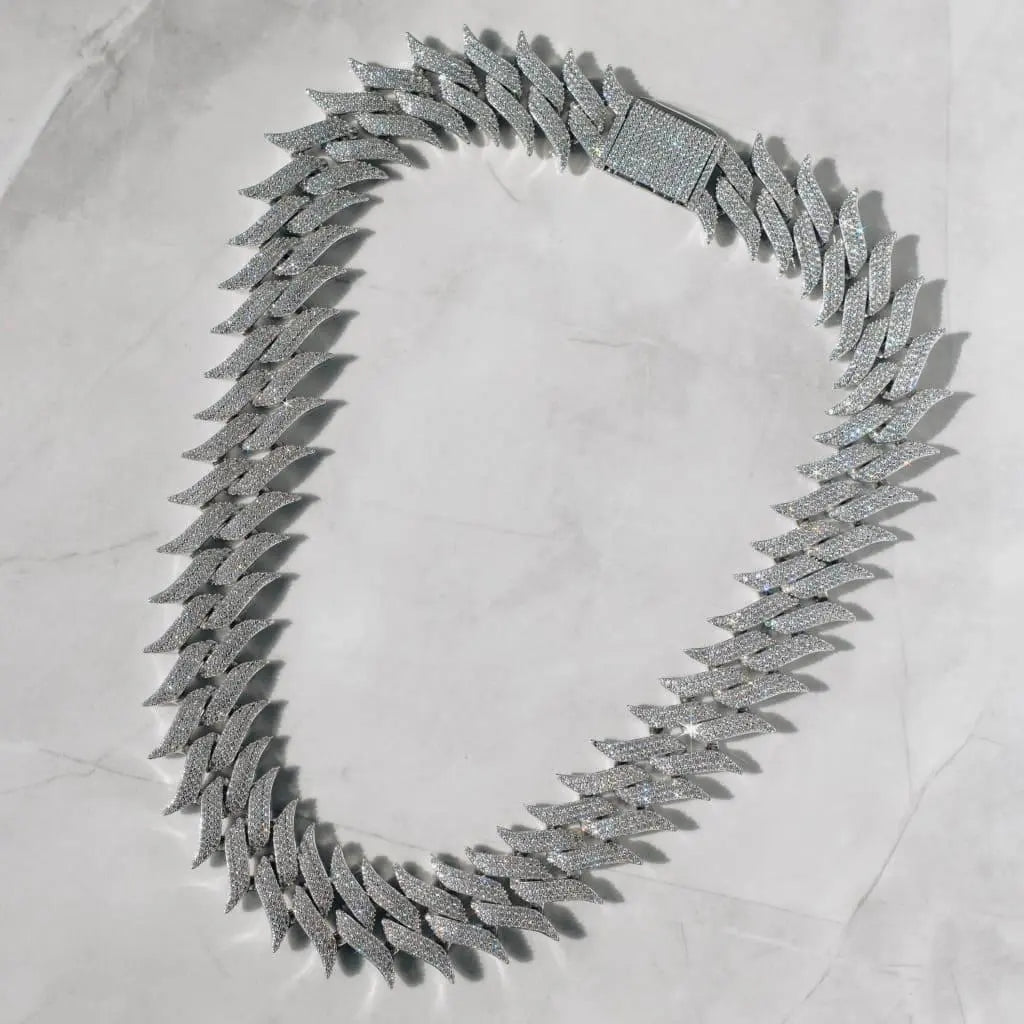 Chaîne Maille Cubaine 30mm à Pointes