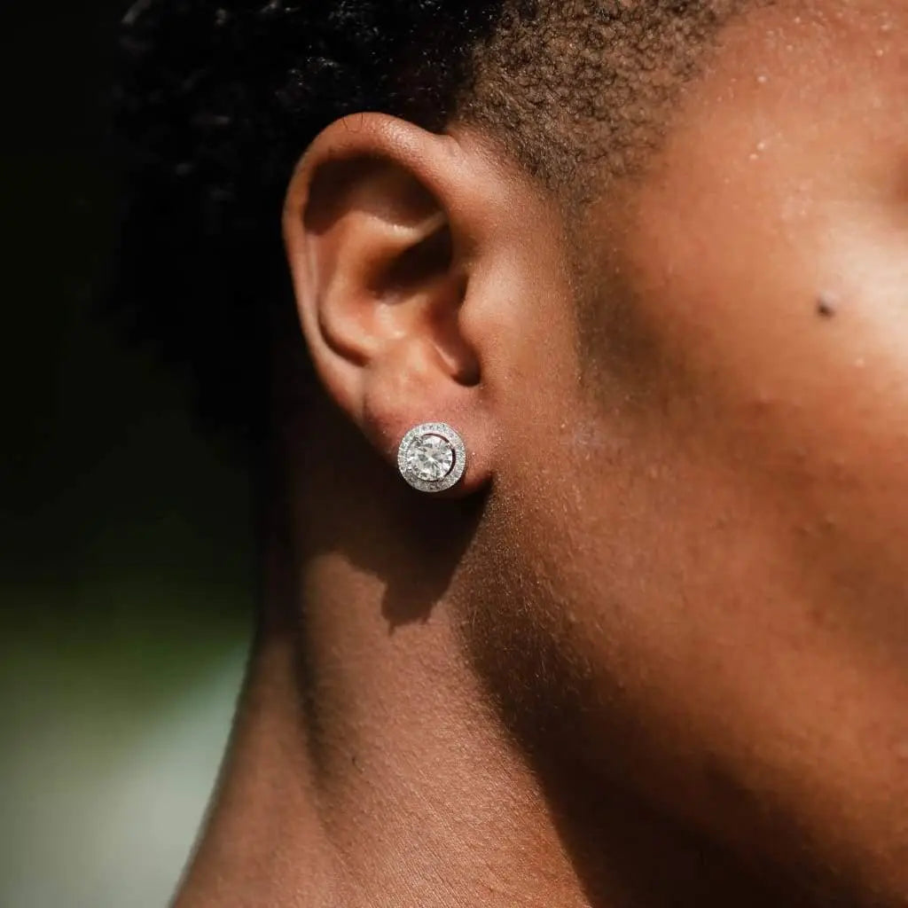 Boucles d'Oreilles Diamant en Grappe