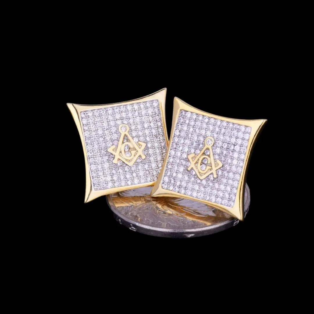 Puces d'Oreilles Cursives Nettes 12MM Glacées