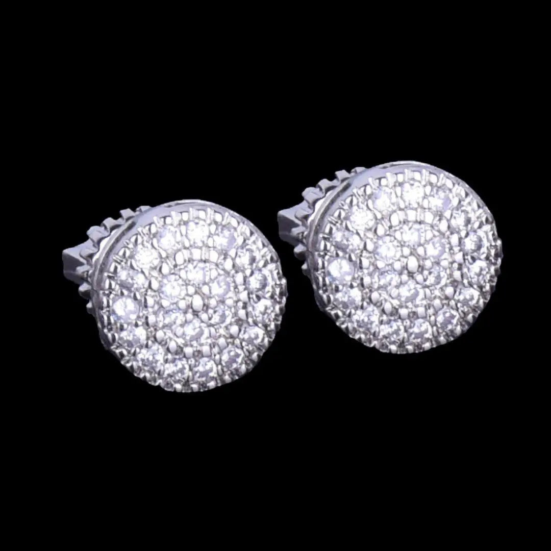 Puces d'Oreilles Taille Ronde Glacées 8mm