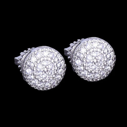 Puces d'Oreilles Taille Ronde Glacées 8mm