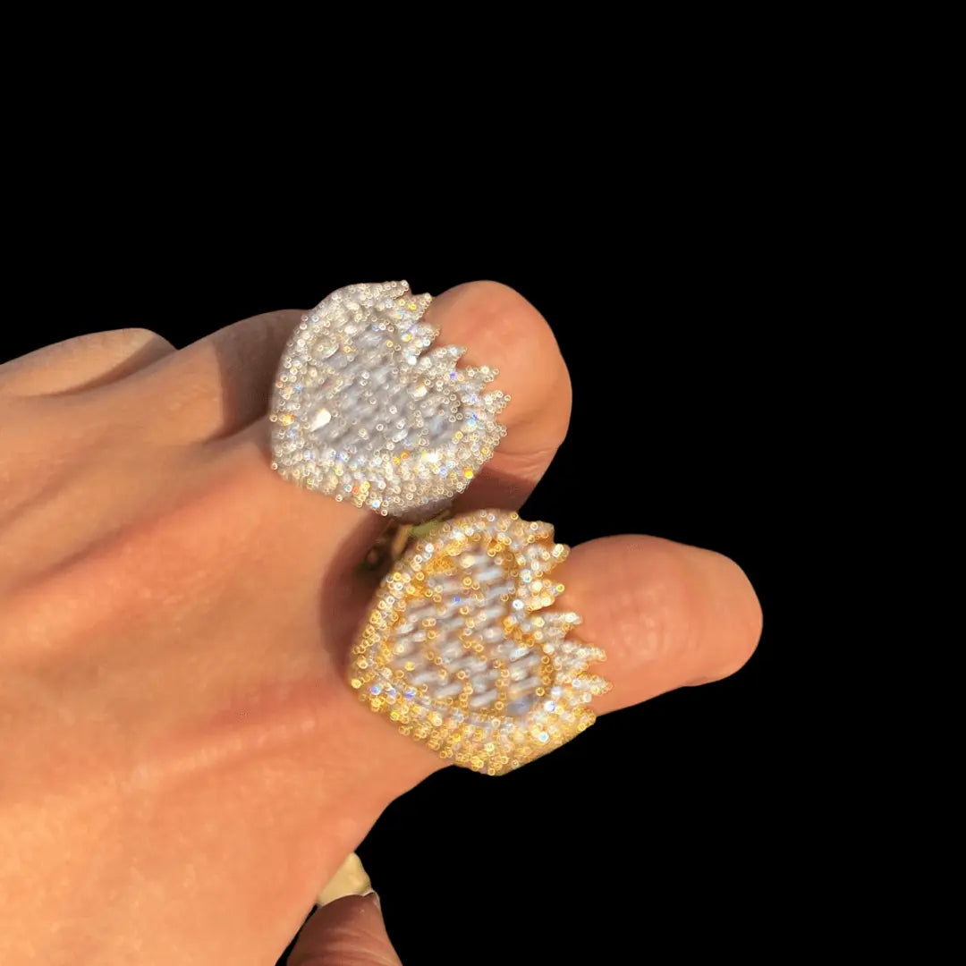 Bague Cœur Enflammé Glacée
