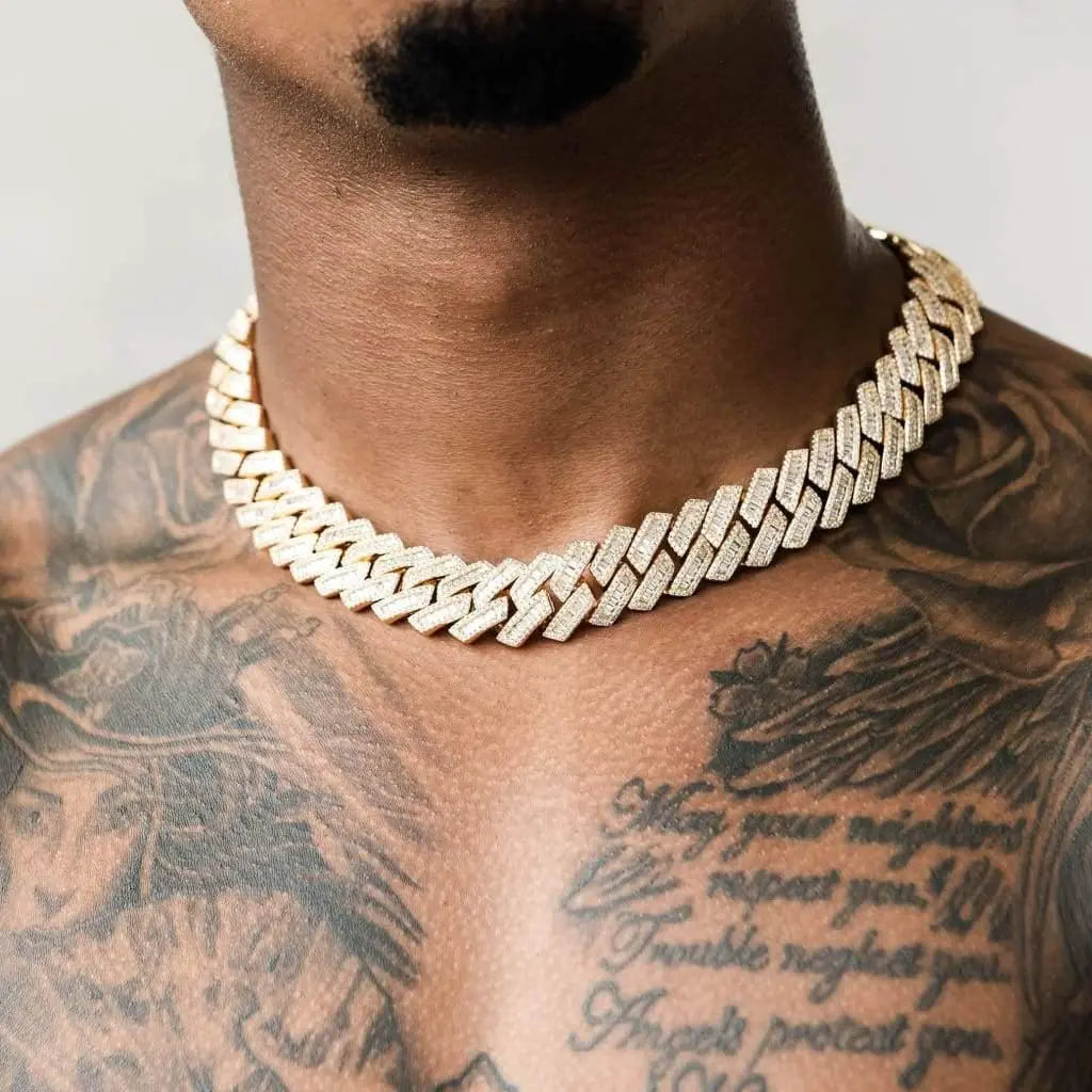 Chaîne Maille Cubaine Baguette à Griffes 19mm