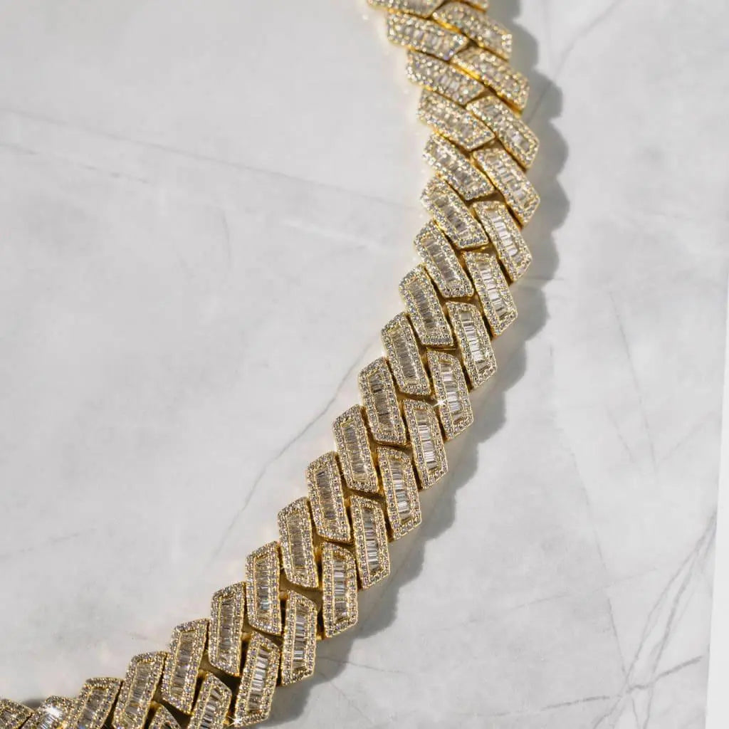 Chaîne Maille Cubaine Baguette à Griffes 19mm