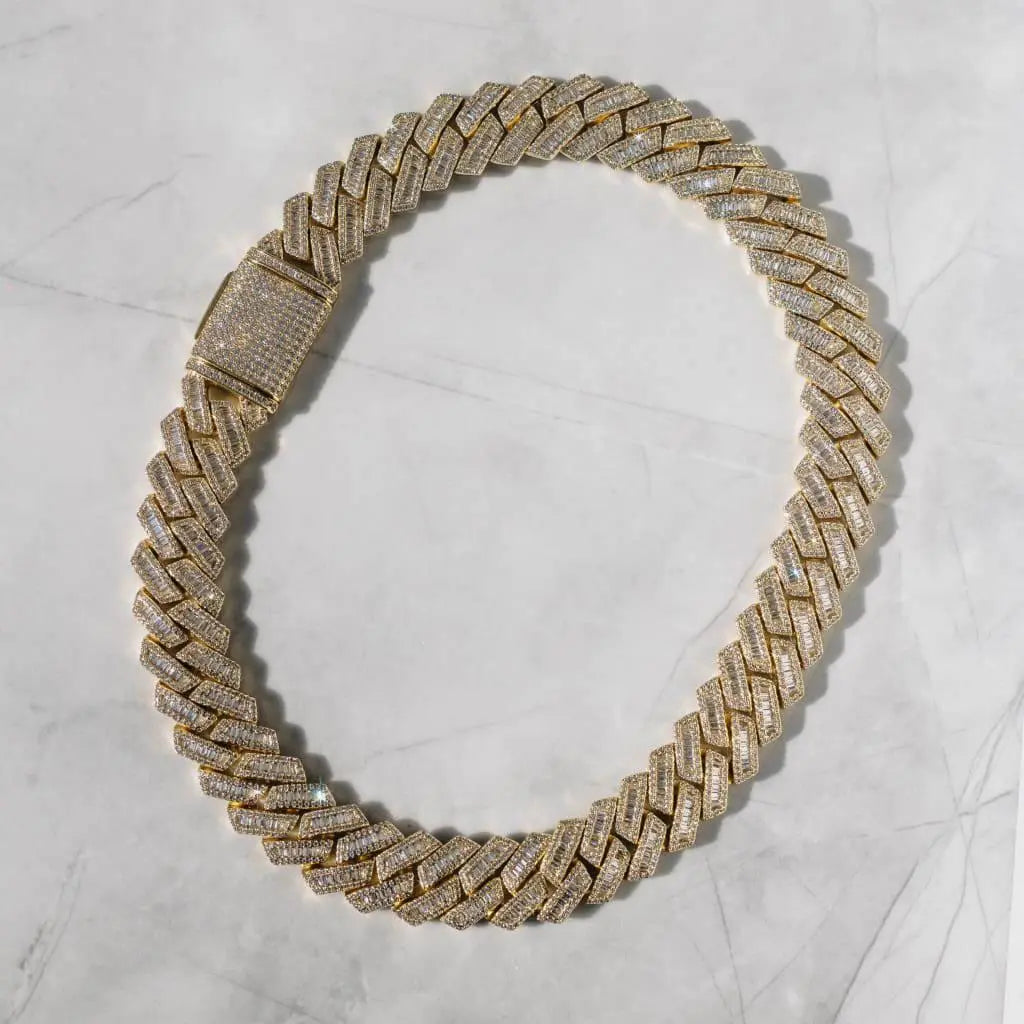 Chaîne Maille Cubaine Baguette à Griffes 19mm