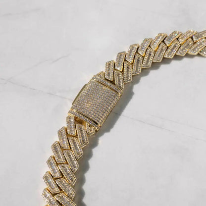 Chaîne Maille Cubaine Baguette à Griffes 19mm