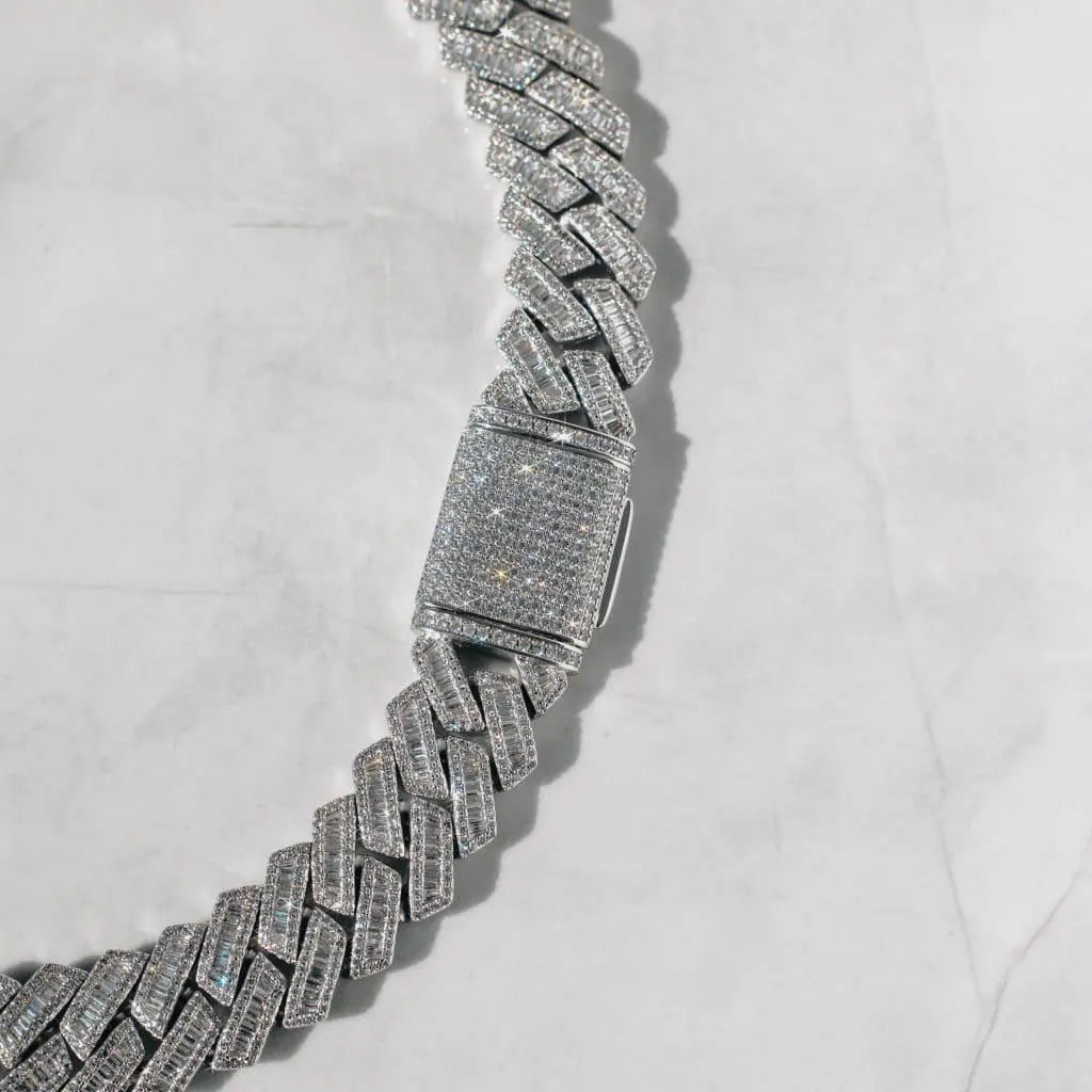Chaîne Maille Cubaine Baguette à Griffes 19mm