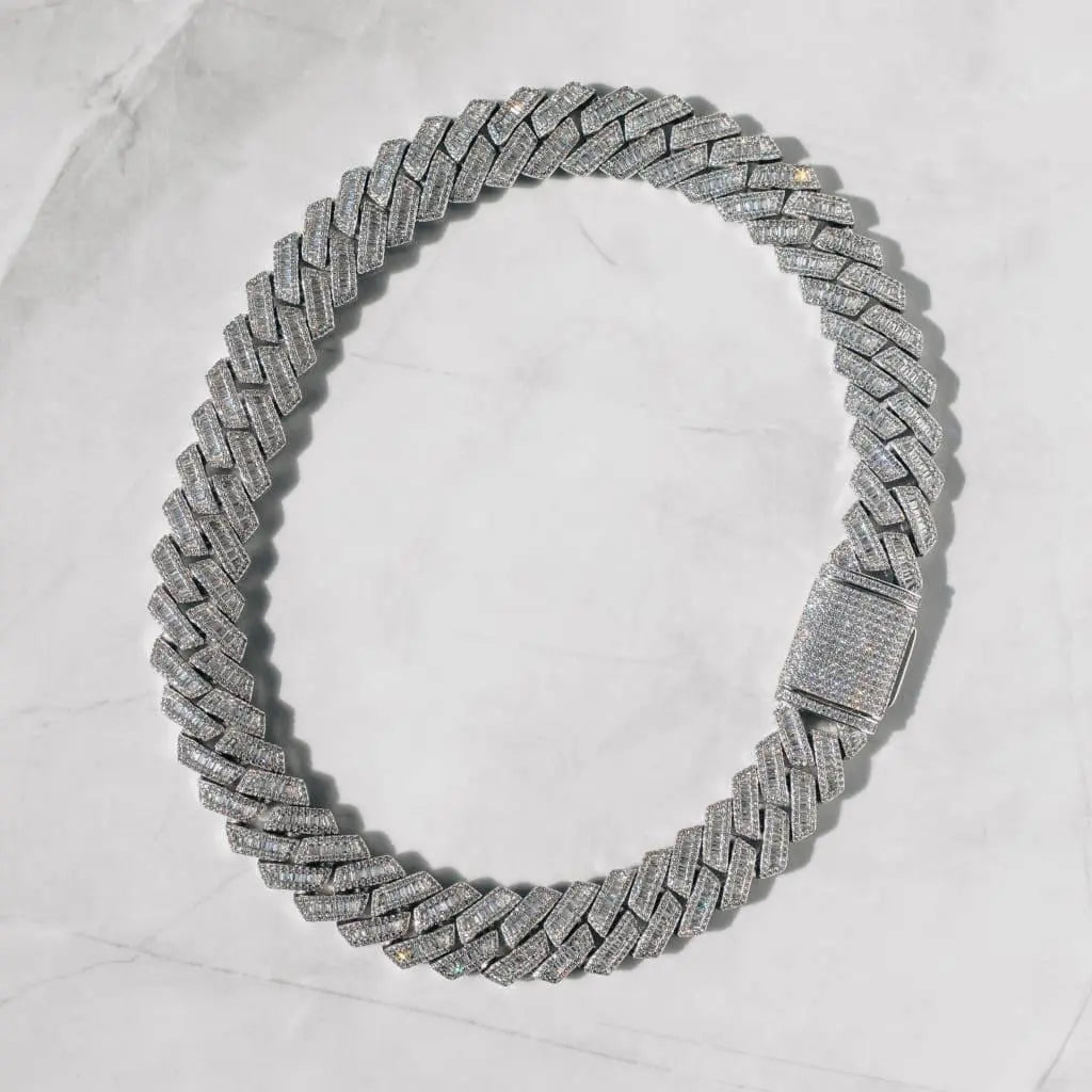 Chaîne Maille Cubaine Baguette à Griffes 19mm